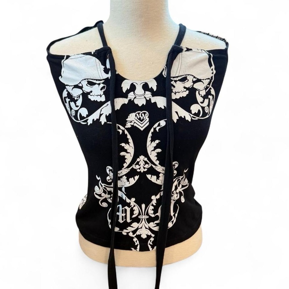 Vintage Metal Mulisha Babydoll Top Women's Size Medium Goth Cyberpunk Y2K VTG‎